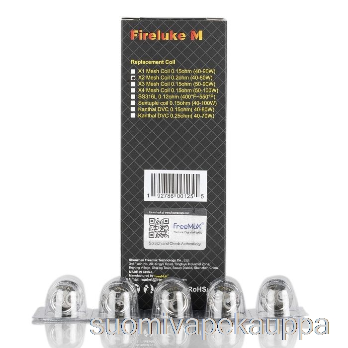 Vape Nesteet Freemax Fireluke M / Tx Mesh-vaihtokelat 0,2 Ohm X 2 Mesh Kelat